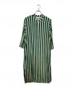 RHC Ron Herman×NATALIE MARTINアールエイチシー ロンハーマン×ナタリー・マーティン）の古着「ストライプシャツワンピース」｜グリーン×ホワイト