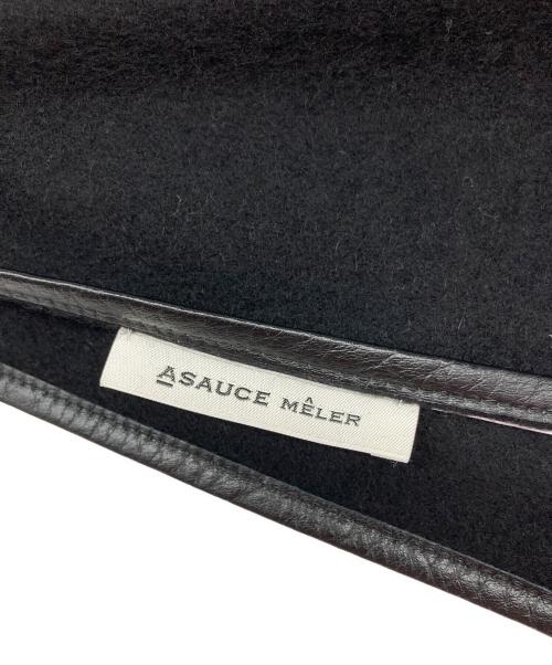 ASAUCE MELER（アソースメレ）ASAUCE MELER (アソースメレ) パイピングカシミヤマフラー ブラックの古着・服飾アイテム
