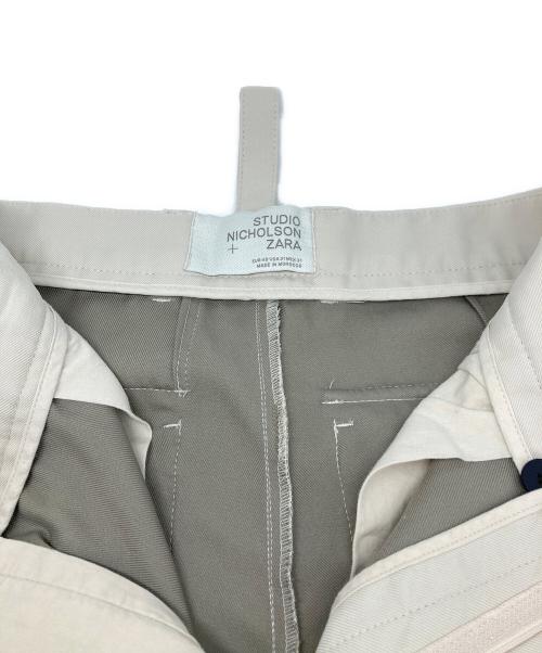ZARA（ザラ）ZARA (ザラ) STUDIO NICHOLSON (スタジオ ニコルソン) ワイドテーパードパンツ ベージュ サイズ:40の古着・服飾アイテム
