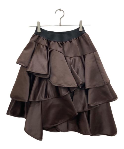 machatt（マチャット）machatt (マチャット) アシメフリルスカート ブラウン サイズ:Ｆ 未使用品の古着・服飾アイテム