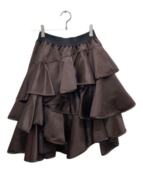 machatt（マチャット）machatt (マチャット) アシメフリルスカート ブラウン サイズ:Ｆ 未使用品の古着・服飾アイテム