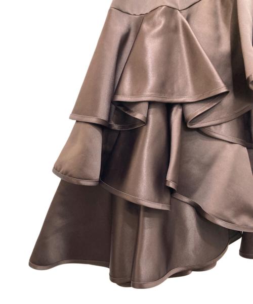 machatt（マチャット）machatt (マチャット) アシメフリルスカート ブラウン サイズ:Ｆ 未使用品の古着・服飾アイテム