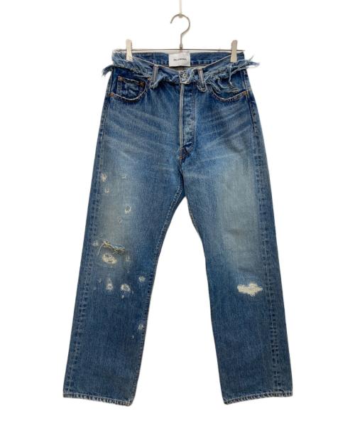 FILL THE BILL（フィルザビル）FILL THE BILL (フィルザビル) WAIST FRINGE 5POCKET JEANS/ウエストフリンジ５ポケットジーンズ インディゴ サイズ:Ｍの古着・服飾アイテム