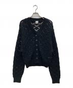 6(ROKU) BEAUTY&YOUTHロク ビューティーアンドユース）の古着「スカシ Vネック カーディガン」｜ブラック