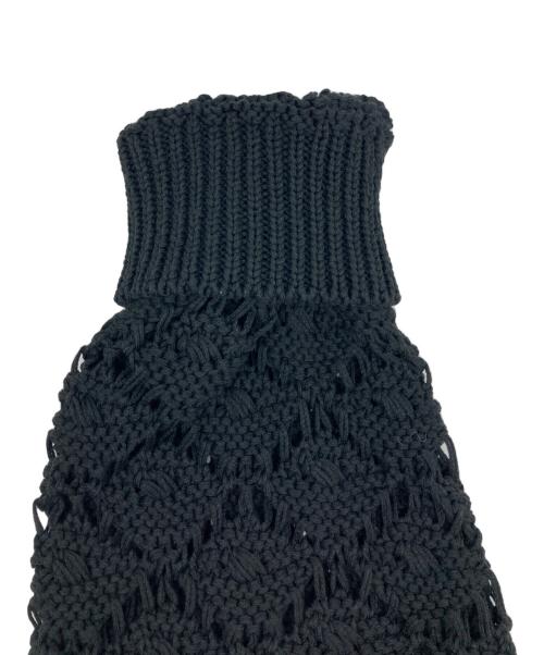 6(ROKU) BEAUTY&YOUTH（ロク ビューティーアンドユース）6(ROKU) BEAUTY&YOUTH (ロク ビューティーアンドユース) スカシ Vネック カーディガン ブラック サイズ:FREEの古着・服飾アイテム