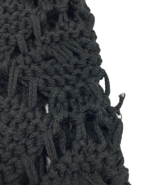 6(ROKU) BEAUTY&YOUTH（ロク ビューティーアンドユース）6(ROKU) BEAUTY&YOUTH (ロク ビューティーアンドユース) スカシ Vネック カーディガン ブラック サイズ:FREEの古着・服飾アイテム