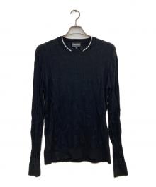 EMPORIO ARMANI（エンポリオアルマーニ）の古着「総柄ニット」｜ブラック