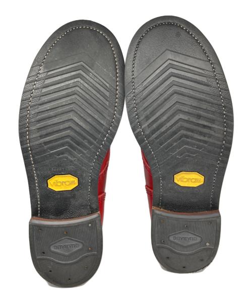 brother bridge（ブラザーブリッジ）BROTHER BRIDGE (ブラザーブリッジ) プレーントゥミッドカットブーツ レッド サイズ:10の古着・服飾アイテム