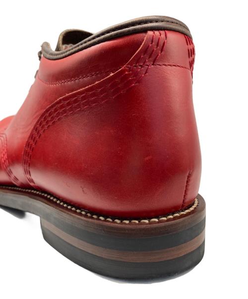 brother bridge（ブラザーブリッジ）BROTHER BRIDGE (ブラザーブリッジ) プレーントゥミッドカットブーツ レッド サイズ:10の古着・服飾アイテム