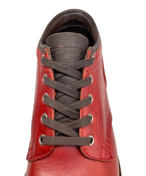 brother bridge（ブラザーブリッジ）BROTHER BRIDGE (ブラザーブリッジ) プレーントゥミッドカットブーツ レッド サイズ:10の古着・服飾アイテム