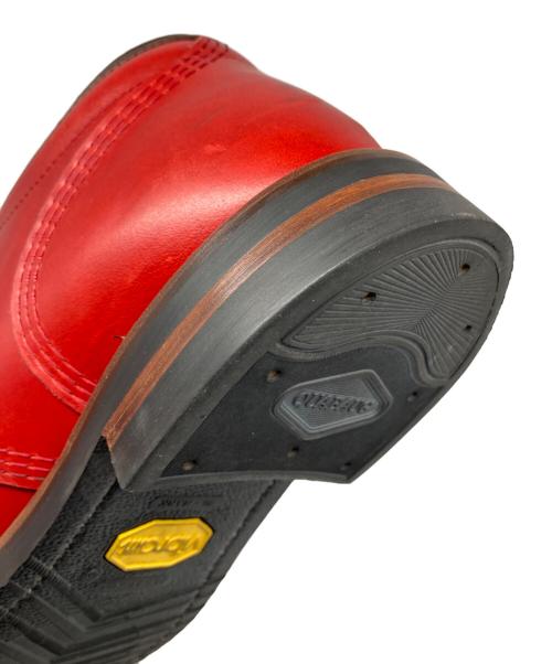 brother bridge（ブラザーブリッジ）BROTHER BRIDGE (ブラザーブリッジ) プレーントゥミッドカットブーツ レッド サイズ:10の古着・服飾アイテム