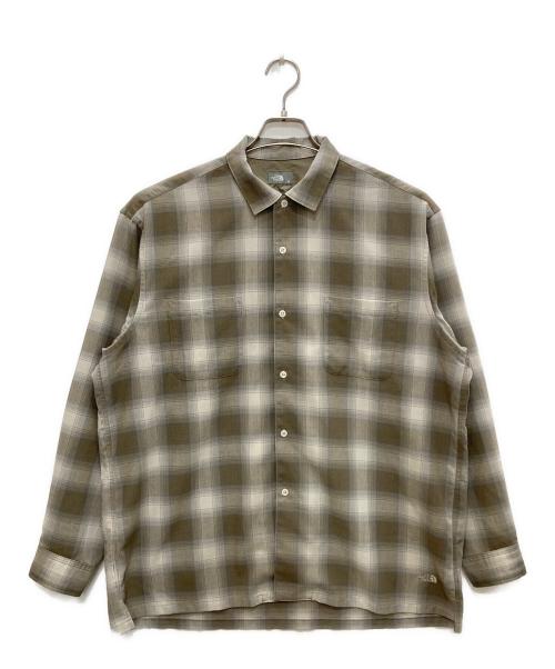 THE NORTH FACE（ザ ノース フェイス）THE NORTH FACE (ザ ノース フェイス) ロングスリーブウーリーチェックシャツ ベージュ サイズ:Ｍの古着・服飾アイテム