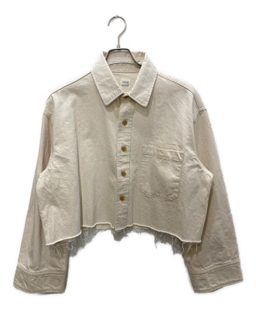 UNGRID（アングリッド）Ungrid (アングリッド) カットオフショートデニムシャツ ベージュ サイズ:Fの古着・服飾アイテム