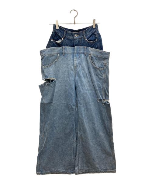MAISON SPECIAL（メゾンスペシャル）MAISON SPECIAL (メゾンスペシャル) Double Waist Baggy Denim Pants/ダブルウエストバギーデニム インディゴ サイズ:36の古着・服飾アイテム