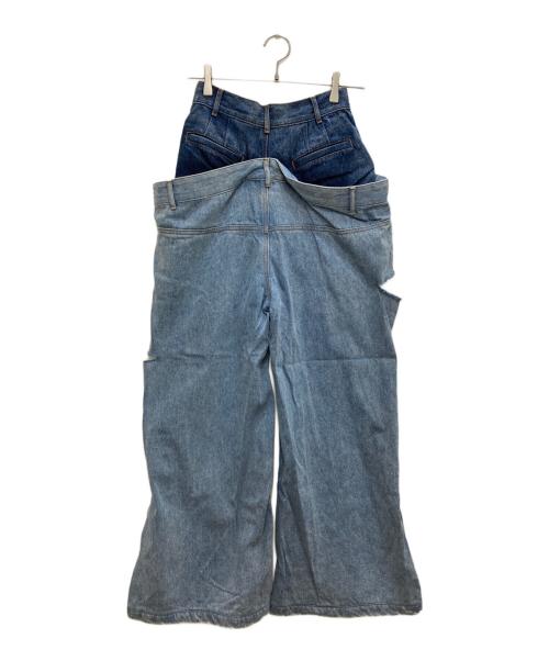 MAISON SPECIAL（メゾンスペシャル）MAISON SPECIAL (メゾンスペシャル) Double Waist Baggy Denim Pants/ダブルウエストバギーデニム インディゴ サイズ:36の古着・服飾アイテム