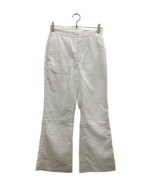 UNITED ARROWS（ユナイテッドアローズ）UNITED ARROWS (ユナイテッドアローズ) フラワー ジャガード セミフレア パンツ ホワイト サイズ:36の古着・服飾アイテム