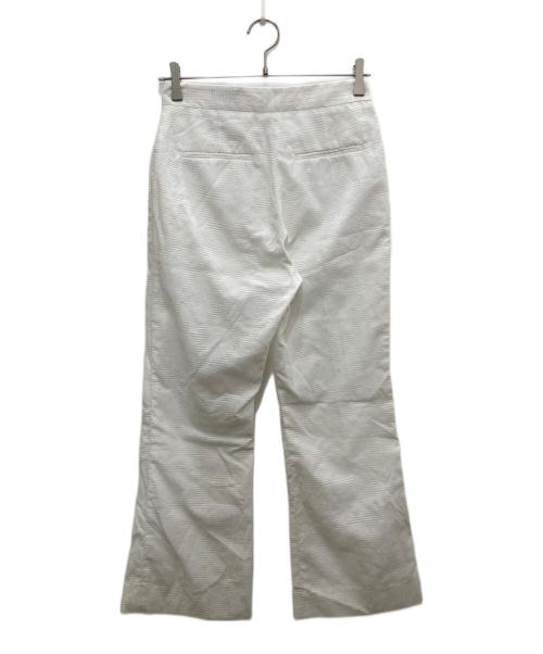 UNITED ARROWS（ユナイテッドアローズ）UNITED ARROWS (ユナイテッドアローズ) フラワー ジャガード セミフレア パンツ ホワイト サイズ:36の古着・服飾アイテム