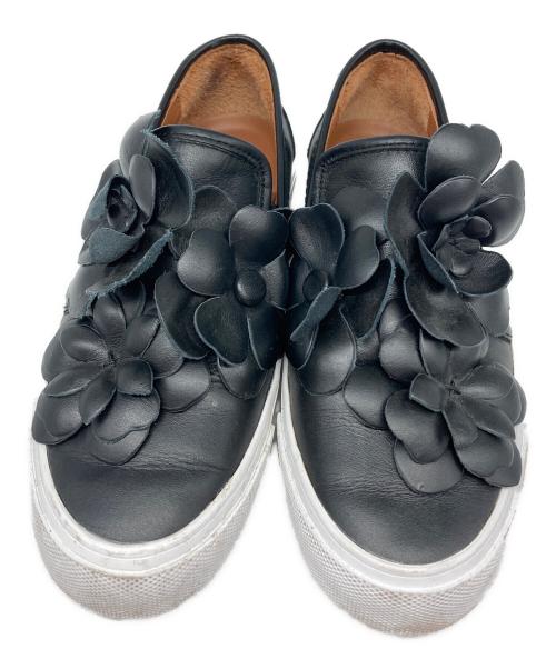 SEE BY CHLOE（シーバイクロエ）SEE BY CHLOE (シーバイクロエ) フラワーモチーフスリッポン ブラック サイズ:36の古着・服飾アイテム