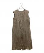 fog linen workフォグリネンワーク）の古着「ノースリーブワンピース」｜ベージュ