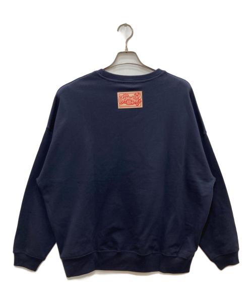 centimeter（センチメーター）centimeter (センチメーター) Dark knight (ダークナイト) プリントスウェット ネイビー サイズ:Lの古着・服飾アイテム