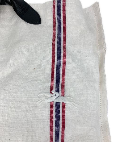 LONGCHAMP（ロンシャン）LONGCHAMP (ロンシャン) CHARVET EDITIONS (シャルベ エディション) 2WAYショルダーバッグ ホワイト×レッドの古着・服飾アイテム