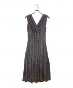 FRAY IDフレイ アイディー）の古着「フリンジジャガードカシュクールワンピース」｜グレー