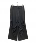 MM6 Maison Margielaエムエムシックスメゾンマルジェラ）の古着「ボリュームレングスパンツ」｜ブラック
