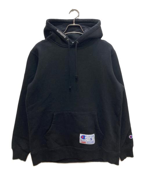 Champion（チャンピオン）Champion (チャンピオン) Supreme (シュプリーム) Hooded Sweatshirt ブラック サイズ:Sの古着・服飾アイテム