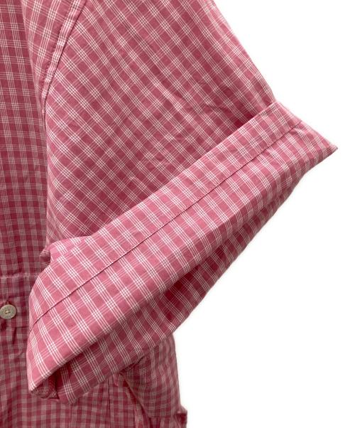 KEBOZ（ケボズ）KEBOZ (ケボズ) MINI CHECK S/S BALL SHIRT ピンク サイズ:LARGEの古着・服飾アイテム