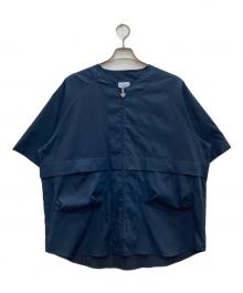 KEBOZ（ケボズ）の古着「ジップアップ半袖シャツ」｜ネイビー