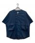 KEBOZ（ケボズ）の古着「ジップアップ半袖シャツ」｜ネイビー