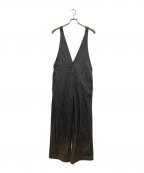 DU JOURデュ ジュール）の古着「V NECK JEAN SALOPETTE/V ネック ジーンズ サロペット」｜グレー