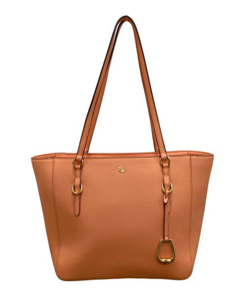 LAUREN RALPH LAUREN（ローレンラルフローレン）LAUREN RALPH LAUREN (ローレンラルフローレン) レザートートバッグ オレンジの古着・服飾アイテム