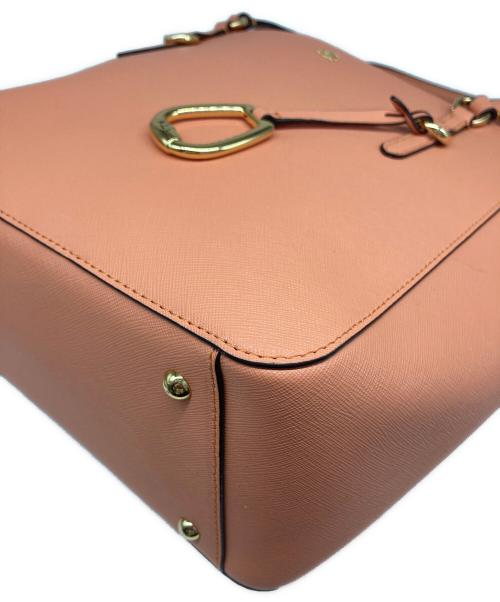 LAUREN RALPH LAUREN（ローレンラルフローレン）LAUREN RALPH LAUREN (ローレンラルフローレン) レザートートバッグ オレンジの古着・服飾アイテム