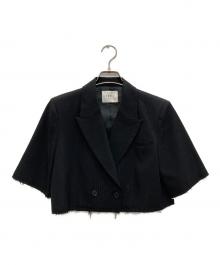 Ameri（アメリ）の古着「CUT OFF SHORT JACKET/カット オフ ショート ジャケット」｜ブラック