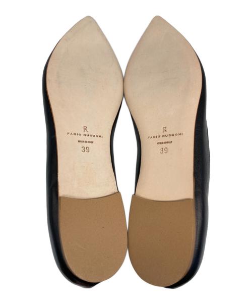FABIO RUSCONI（ファビオルスコーニ）FABIO RUSCONI (ファビオルスコーニ) フラットパンプス ブラック サイズ:39の古着・服飾アイテム