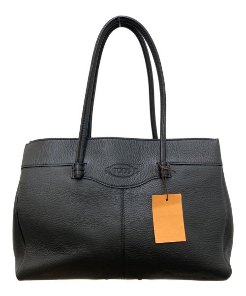 TOD'S（トッズ）TOD'S (トッズ) レザートートバッグ ブラックの古着・服飾アイテム