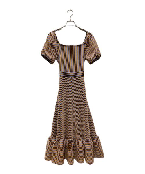 GRACE CONTINENTAL（（グレースコンチネンタル）GRACE CONTINENTAL (グレースコンチネンタル) シアーリップルカットワンピース マルチカラー サイズ:36の古着・服飾アイテム