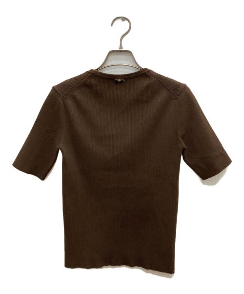 MUSE de Deuxieme Classe（ミューズ ドゥーズィエム クラス）MUSE de Deuxieme Classe (ミューズ ドゥーズィエム クラス) DINER B RIB クルーネックプルオーバー ブラウン サイズ:表記無しの古着・服飾アイテム