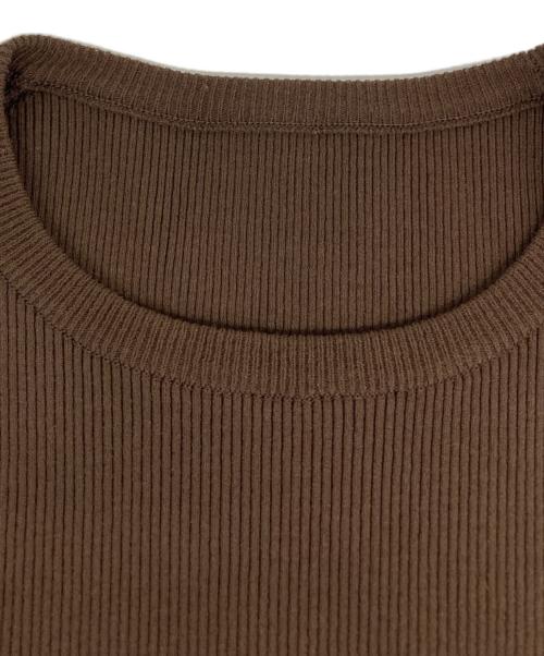 MUSE de Deuxieme Classe（ミューズ ドゥーズィエム クラス）MUSE de Deuxieme Classe (ミューズ ドゥーズィエム クラス) DINER B RIB クルーネックプルオーバー ブラウン サイズ:表記無しの古着・服飾アイテム