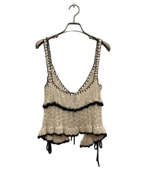 MAISON SPECIAL（メゾンスペシャル）MAISON SPECIAL (メゾンスペシャル) Wide Rib Lace Up Bustier/ワイドリブレースアップビスチェ アイボリー×ブラック サイズ:FREEの古着・服飾アイテム