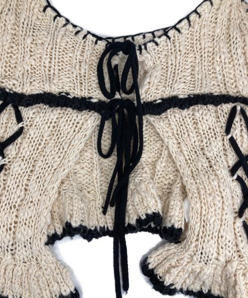 MAISON SPECIAL（メゾンスペシャル）MAISON SPECIAL (メゾンスペシャル) Wide Rib Lace Up Bustier/ワイドリブレースアップビスチェ アイボリー×ブラック サイズ:FREEの古着・服飾アイテム