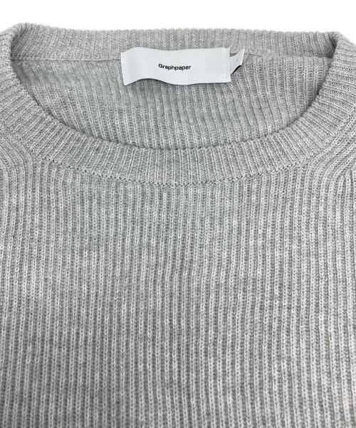 Graphpaper（グラフペーパー）Graphpaper (グラフペーパー) HIGH DENSITY COTTON KNIT CREW/ハイ　デンシティ　コットン　ニット　クルー グレー サイズ:1の古着・服飾アイテム