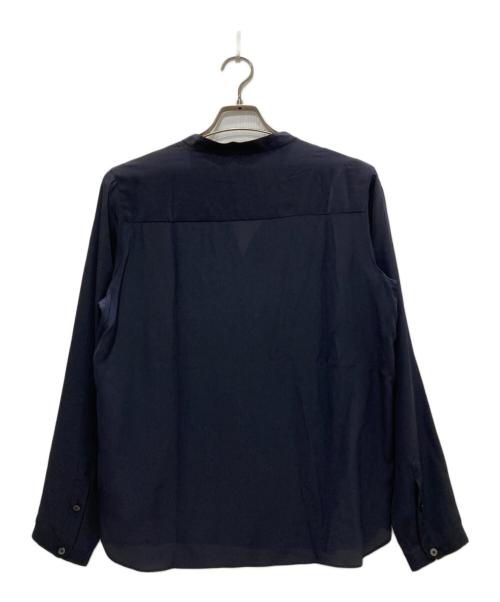 ERMENEGILDO ZEGNA（エルメネジルド・ゼニア）ERMENEGILDO ZEGNA (エルメネジルド・ゼニア) スキッパーシルクシャツ ネイビー サイズ:44の古着・服飾アイテム