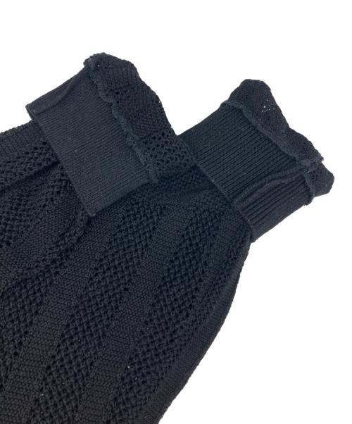 YOKE（ヨーク）YOKE (ヨーク) COTTON MESH STRIPE CREWNECK SWEATER/コットン メッシュ ストライプ クルーネック セーター ブラック サイズ:2の古着・服飾アイテム