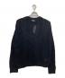 YOKE（ヨーク）の古着「COTTON MESH STRIPE CREWNECK SWEATER/コットン メッシュ ストライプ クルーネック セーター」｜ブラック