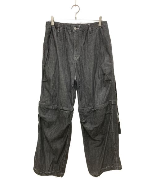 CONVERSE TOKYO（コンバーストウキョウ）CONVERSE TOKYO (コンバーストウキョウ) 2WAY DETACHABLE DENIM WIDE CARGO PANTS ブラック サイズ:3の古着・服飾アイテム