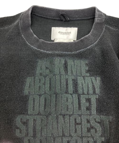 doublet（ダブレット）doublet (ダブレット) DISGUISE EMBROIDERY SWEAT SHIRT ブラック サイズ:SMALLの古着・服飾アイテム