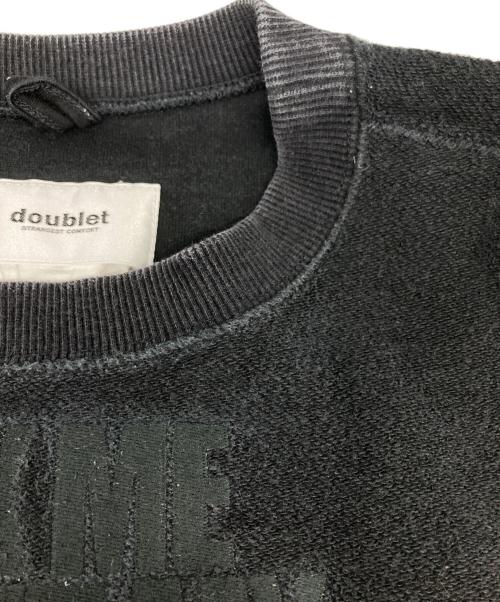 doublet（ダブレット）doublet (ダブレット) DISGUISE EMBROIDERY SWEAT SHIRT ブラック サイズ:SMALLの古着・服飾アイテム