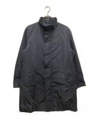 Aquascutumアクアスキュータム）の古着「スタンドカラーハーフコート」｜ブラック